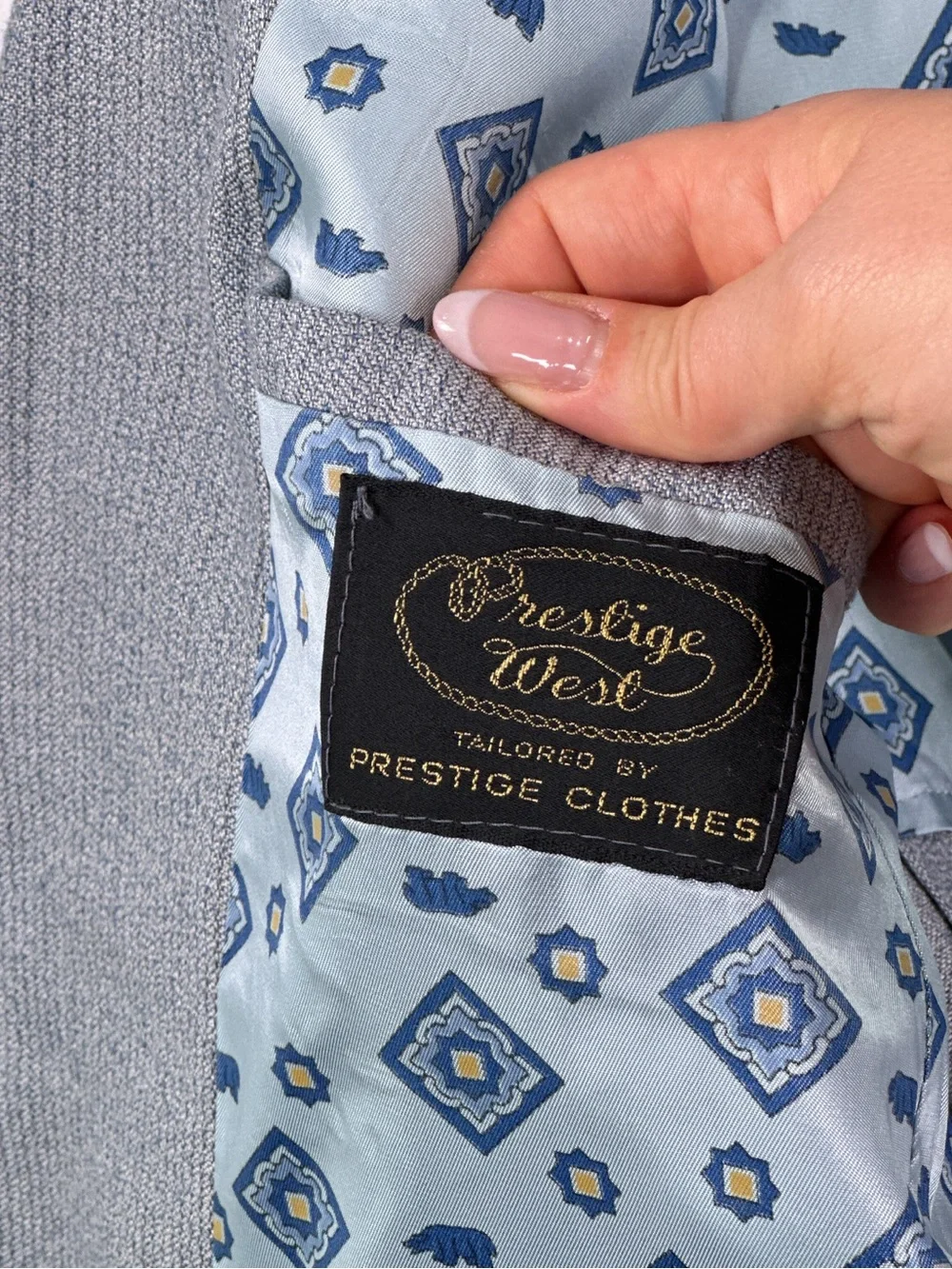 Prestige West Vintage 70s Western Yoke Blazer Gray 44R